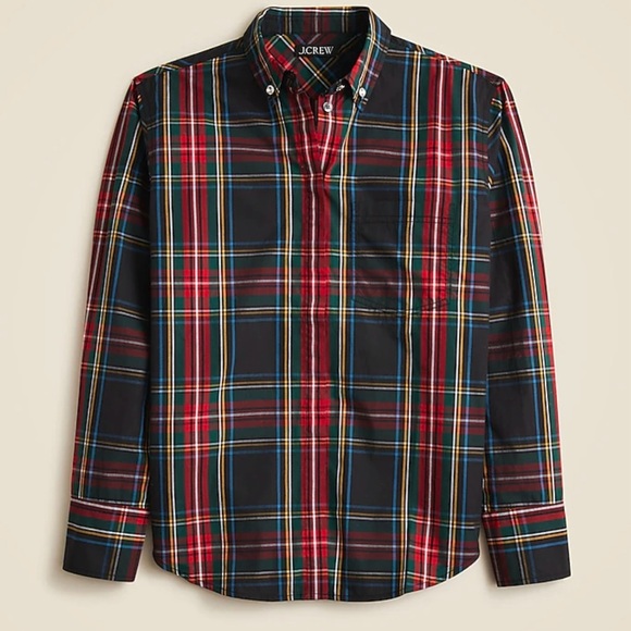 J. Crew Tops - Embellished garçon shirt in Stewart tartan cotton poplin, size 4, J Crew